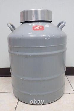 Union Carbide Linde LR-30 Liquid Nitrogen Dewar Cryogenic Tank with 10 Cannisters