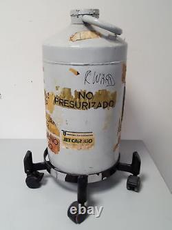 Union Carbide Liquid Nitrogen Refrigerator Tank/Dewar & Trolley Lab