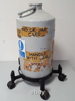 Union Carbide Liquid Nitrogen Refrigerator Tank/Dewar & Trolley Lab