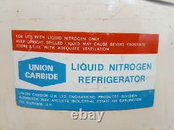 Union Carbide Liquid Nitrogen Refrigerator Tank/Dewar & Trolley Lab