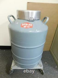 Union Carbide Super-30A Liquid Nitrogen Dewar with Rolling Base