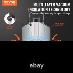 VEVOR 3L Liquid Nitrogen Tank Aluminum Alloy LN2 Dewar Container with 6 Canist