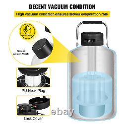 VEVOR 6L Liquid Nitrogen Tank Cryogenic Container LN2 Dewar+6Pcs Pail+Lock Cover