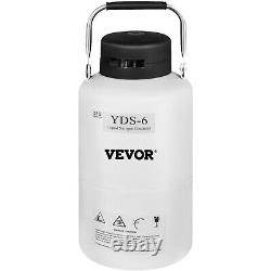 VEVOR 6L Liquid Nitrogen Tank Cryogenic Container LN2 Dewar+6Pcs Pail+Lock Cover