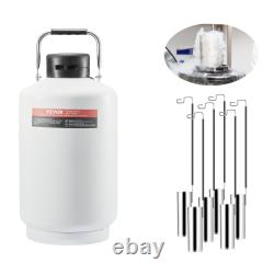 VEVOR Liquid Nitrogen Tank 10 L Aluminum Alloy LN2 Container Dewar 6 Canisters