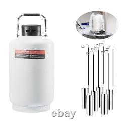 VEVOR Liquid Nitrogen Tank 10 L Aluminum Alloy LN2 Container Dewar 6 Canisters