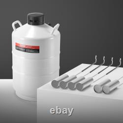 VEVOR Liquid Nitrogen Tank 20 L Aluminum Alloy LN2 Container Dewar 6 Canisters