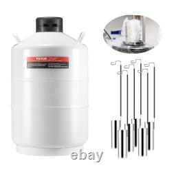 VEVOR Liquid Nitrogen Tank 20 L Aluminum Alloy LN2 Container Dewar 6 Canisters