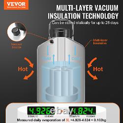 VEVOR Liquid Nitrogen Tank 3 L Aluminum Alloy LN2 Container Dewar 6 Canisters