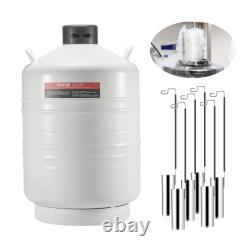 VEVOR Liquid Nitrogen Tank 30 L Aluminum Alloy LN2 Container Dewar 6 Canisters