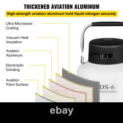 VEVOR Liquid Nitrogen Tank 6L Aluminum Alloy Dewar Cryogenic Container with 6