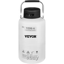 VEVOR Liquid Nitrogen Tank 6L Aluminum Alloy Dewar Cryogenic Container with 6