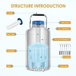 Versatile 10L Liquid Nitrogen Tank with Stainless Steel Canisters Lightweight