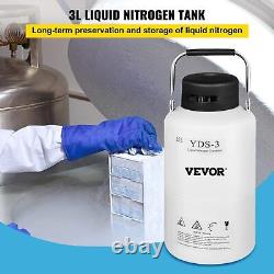 Vevor 3L Liquid Nitrogen Tank Aluminum Alloy Liquid Nitrogen Dewar Container