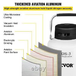 Vevor 3L Liquid Nitrogen Tank Aluminum Alloy Liquid Nitrogen Dewar Container