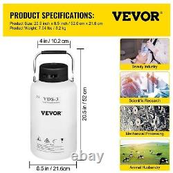 Vevor 3L Liquid Nitrogen Tank Aluminum Alloy Liquid Nitrogen Dewar Container